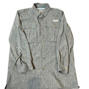 MAGELLAN Outdoors Men's Fish Gear Angler Fit Long Sleeved Vented Shirt Size Med